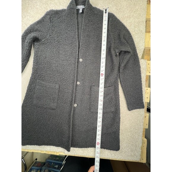 Lisa Rinna Collection Open Front Black Cardigan‎ Sweater Size Large - Picture 4 of 6